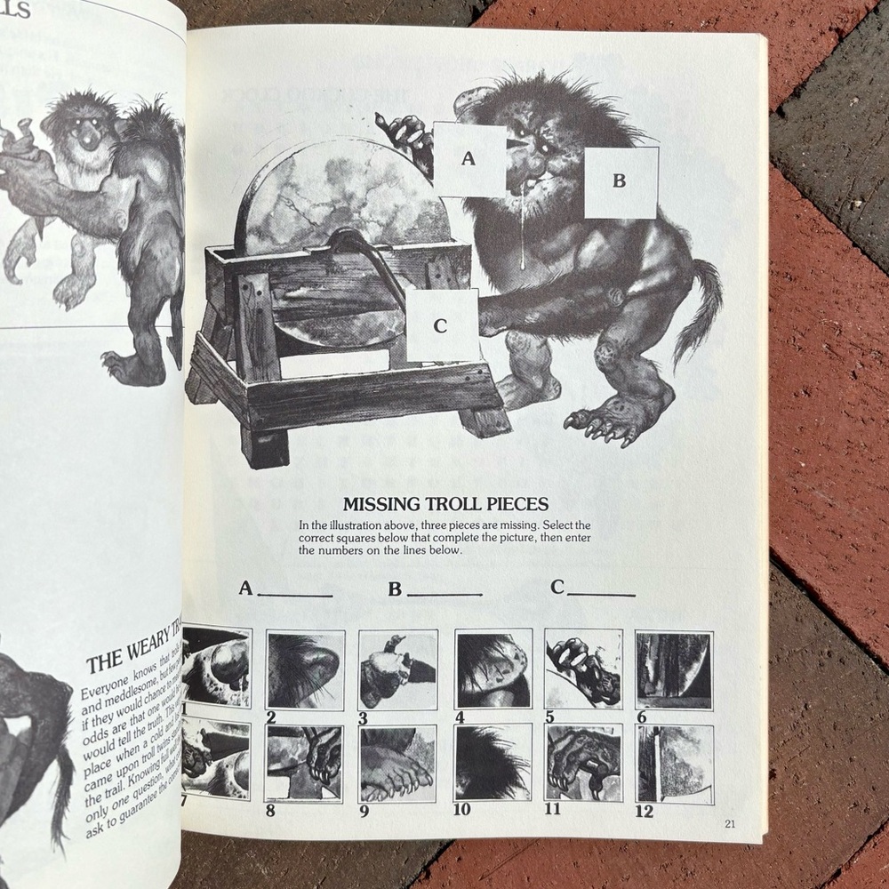 1980 Gnomes Games Trolls Gnome Puzzles Tricks Magic Word Search Fey Larry Evans - Picture 8 of 12